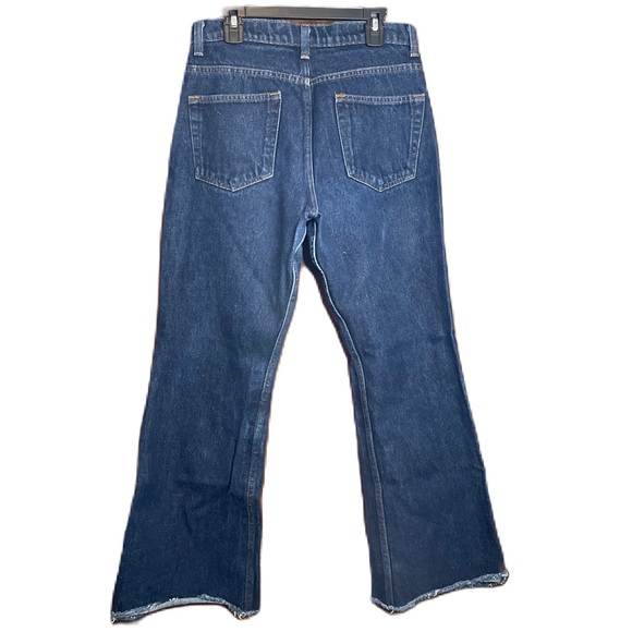 Arizona Women’s Blue Denim Raw Hem High Waist Flare Jeans Size 7 Juniors - Picture 2 of 10